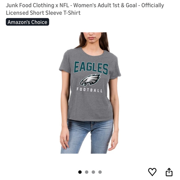 Junk Food Gray Eagles Football T-Shirt XXL NWOT - Picture 3 of 6